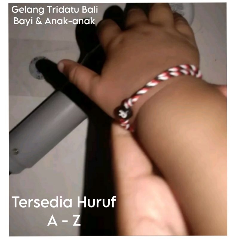 GELANG TRIDATU BAYI ANAK KECIL INISIAL HURUF BULAT PIPIH HITAM