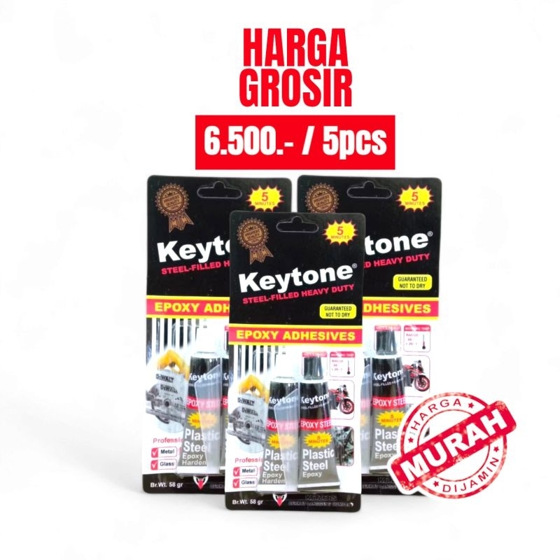 

Lem Epoxy Campur KEYTONE Lem Besi Plastik Epoxy Adhesives EPOXY 58gr KEYTONE 5 MENIT LANGSUNG KERING