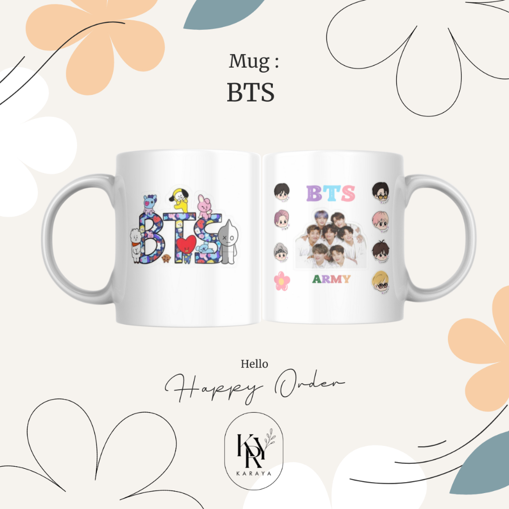 GIFT MUG BTS GELAS BTS MUG KPOP KADO WISUDA KADO ULANG TAHUN Karaya Kreatif