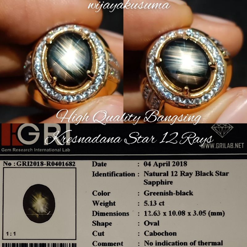 HQ bangsing kresnadana star 12 serat bebed no heat ada ruby birma windusara dan blue safir ceylon