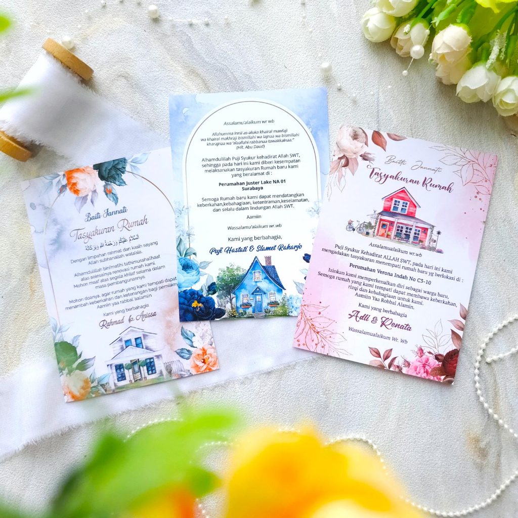 Kartu / Stiker ucapan syukur / Tasyakuran pindah rumah / mohon doa restu rumah baru buat nasi kotak