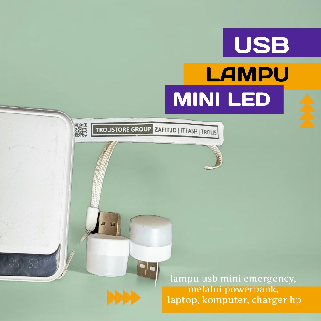 ZAFIT.ID Z147 LAMPU MINI LED USB MINI BOHLAM BOLAM LED EMERGENCY LUBANG USB POWERBANK TOTOK CHARGER 