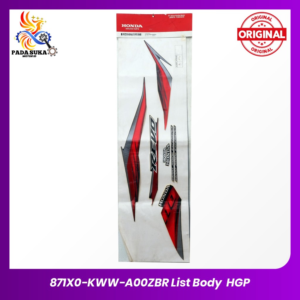 STIKER MOTOR REVO 110  / LIST BODY SET KANAN / STIKER STRIPE STRIPING REVO 110 BODY SET HONDA REVO /