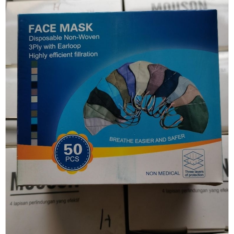 PAKET 12 PACK MASKER DUCKBILL ISI 50 PLUS BOX IMPORT