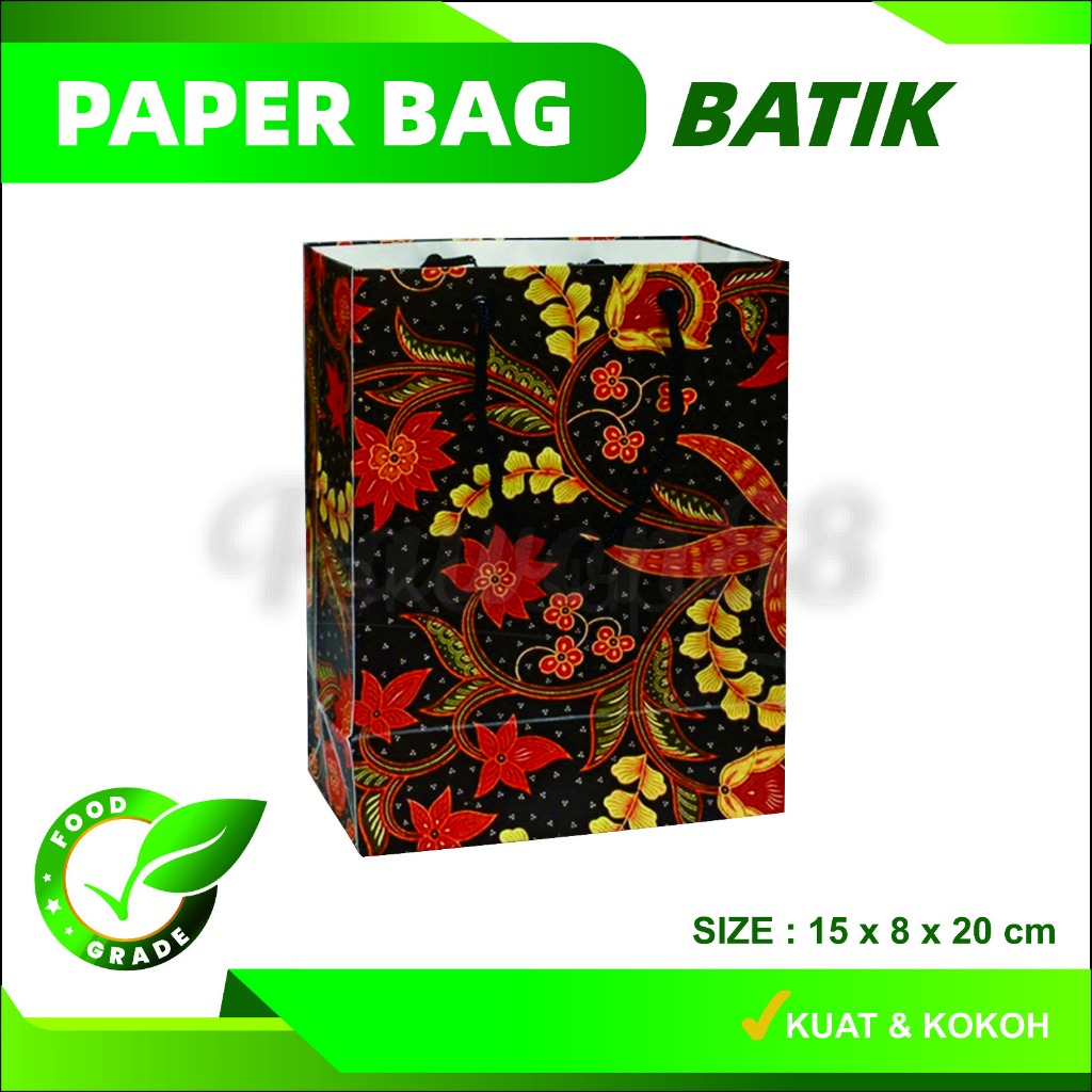 

Paper Bag Batik - Tas Kertas Batik - Goodie Bag Batik - 15x8x20