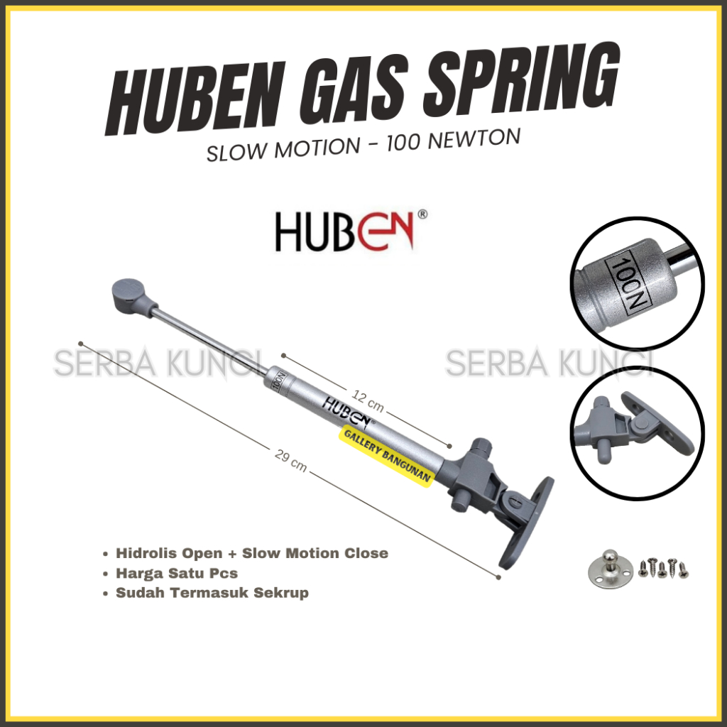 Gas Spring Mini Slowmotion 100 Newton Hidrolis Hidrolik  Slow Motion Jok Motor Engsel Kitchen Set Be