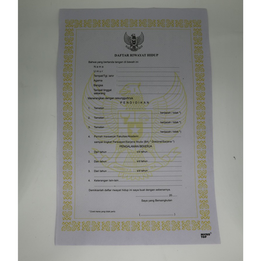 

HJ6 Kertas Daftar Riwayat Hidup