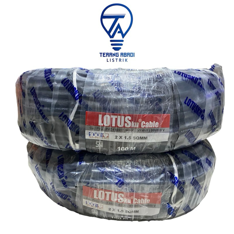 kabel NYMHY serabut lotus per roll 2x1,5 100m