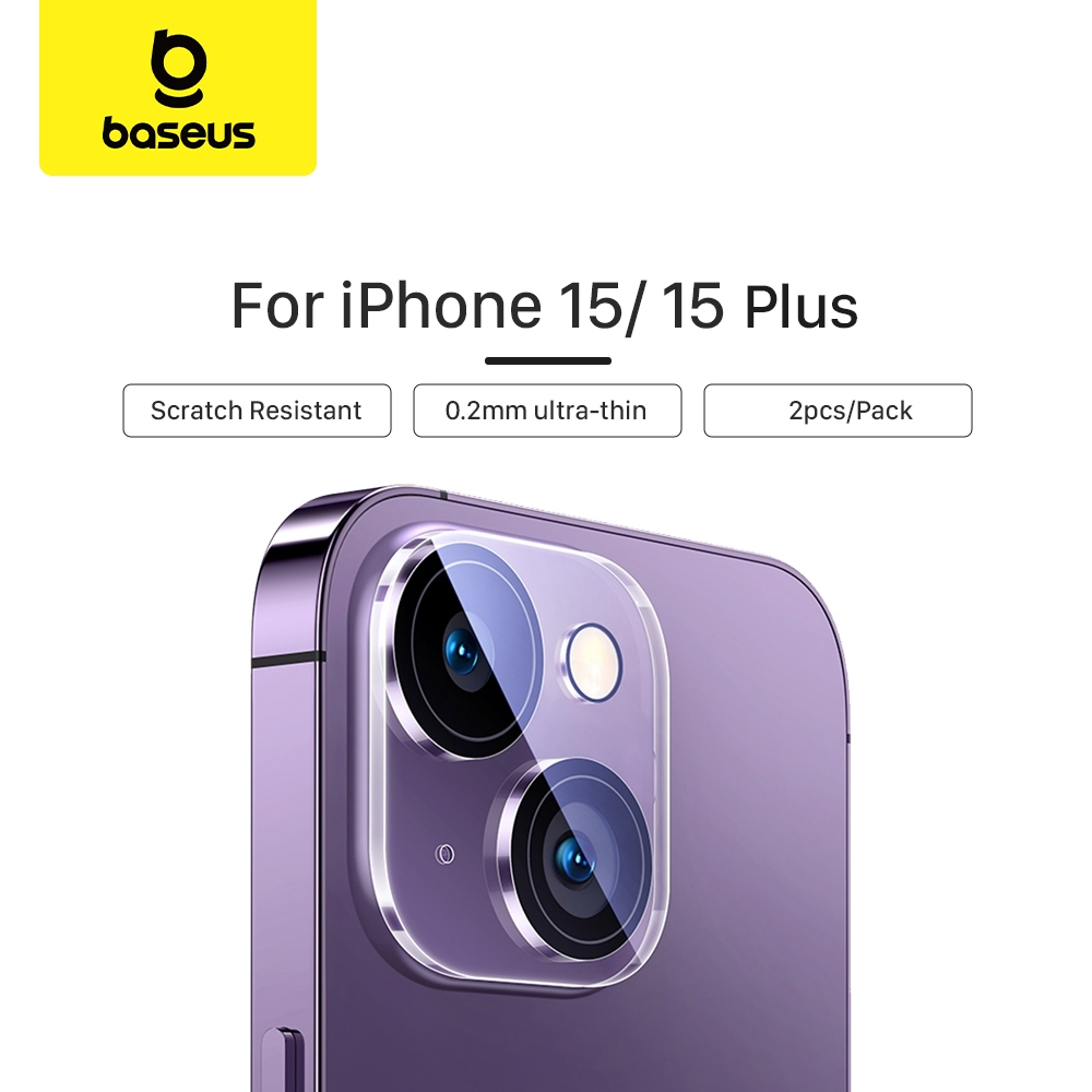 Baseus Anti Gores Kamera iPhone 15/Plus/Pro/Pro Max Crystal Series Lens Protector Pelindung Lensa Ka