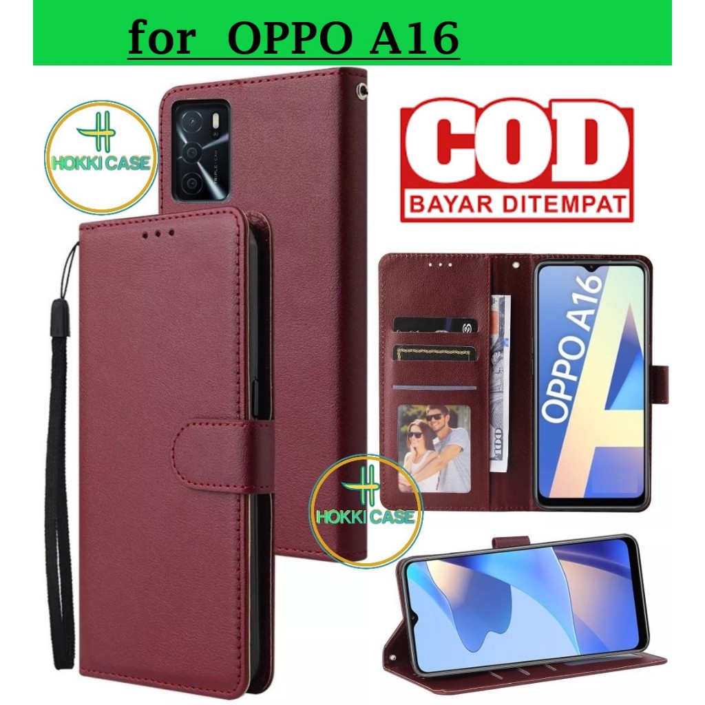 FLIP COVER OPPO A16 LEATHER CASE FLIP OPPO A16