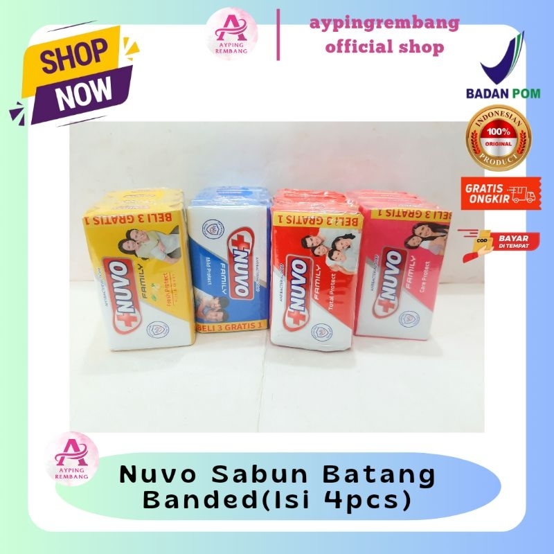 Nuvo Sabun Batang Banded (4pcs)