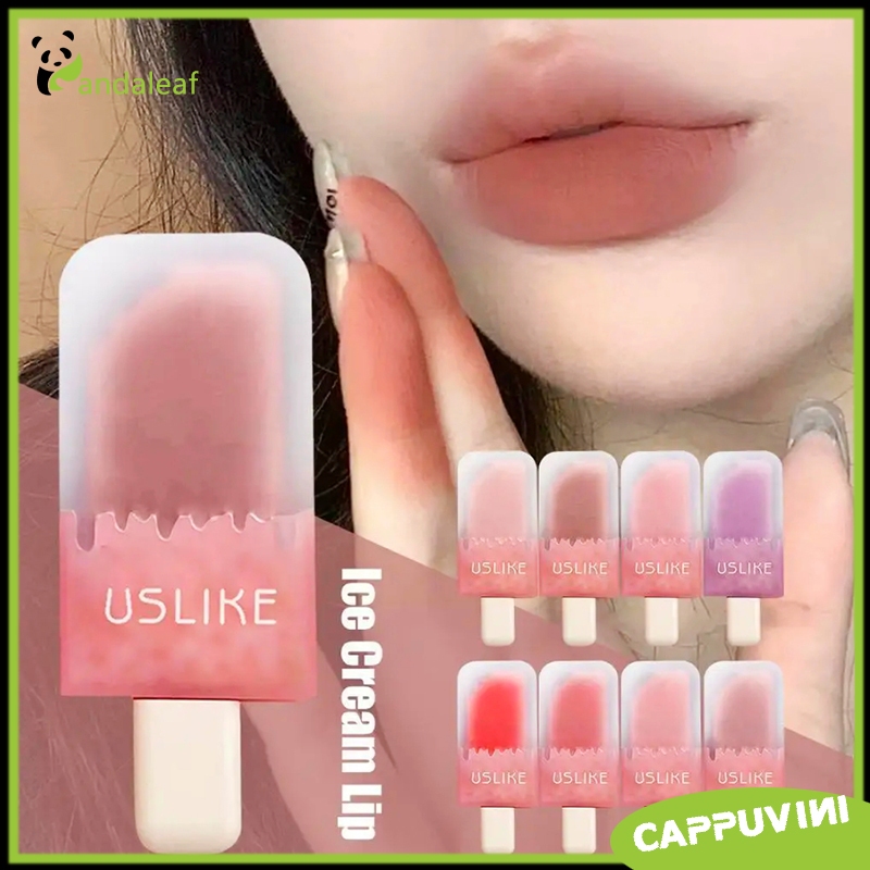 USLIKE Ice Cream Lipstick Es Krim Lucu Ice Cream Lip Glaze Matte Lip Gloss Velvet XX168 Pandaleaf