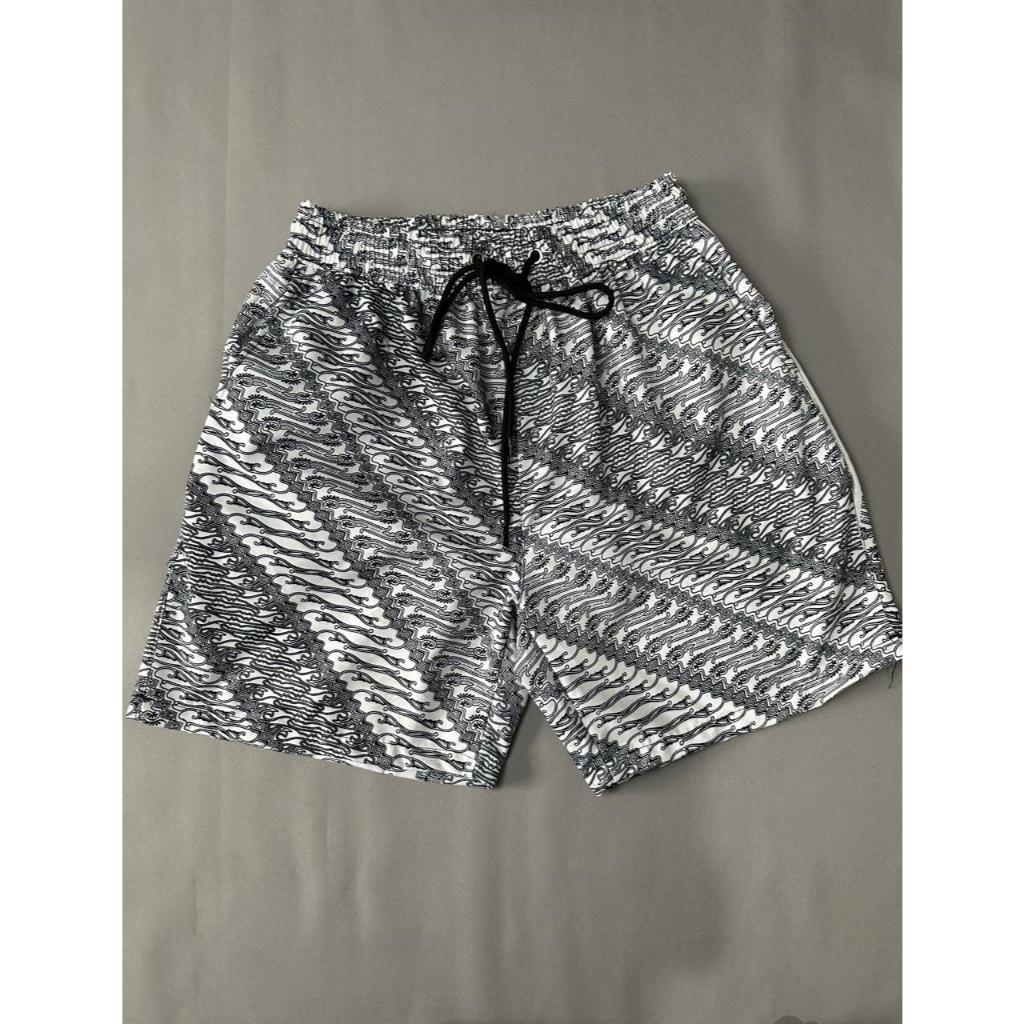 Best Seller | Celana Pendek Batik Jogja Motif Cokelat Pria Wanita