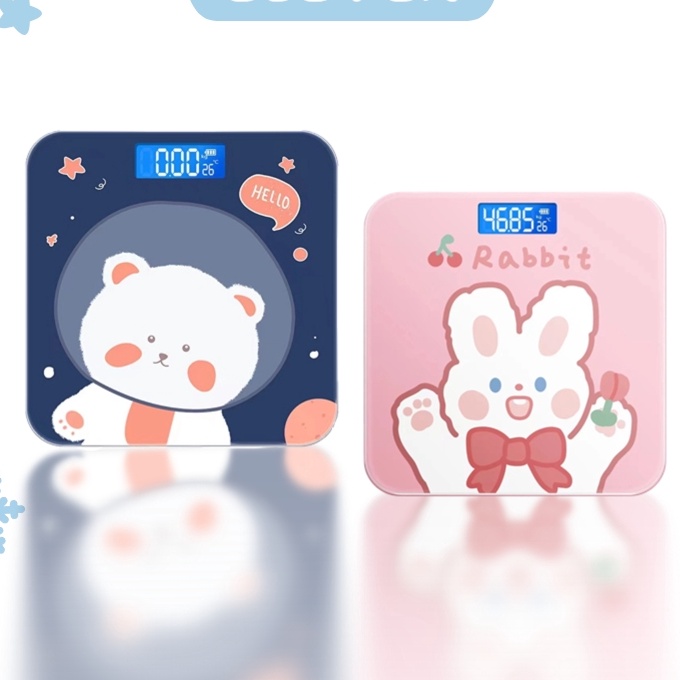 Langka ELEVEN Timbangan Badan Karakter Digital Kaca Electronic MAX18KG