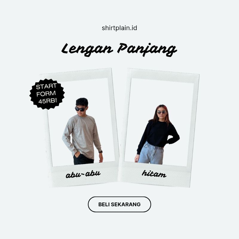 KAOS LENGAN PANJANG PRIA & WANITA - COTTON COMBED 20S