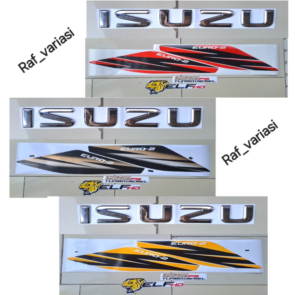 Stiker emblem set isuzu elf nkr 71 macan / Stiker emblem Elf / stiker elf 125ps / stiker isuzu elf