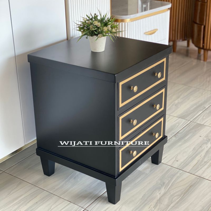 Meja Nakas Minimalis Kamar Tidur Laci 3 Modern