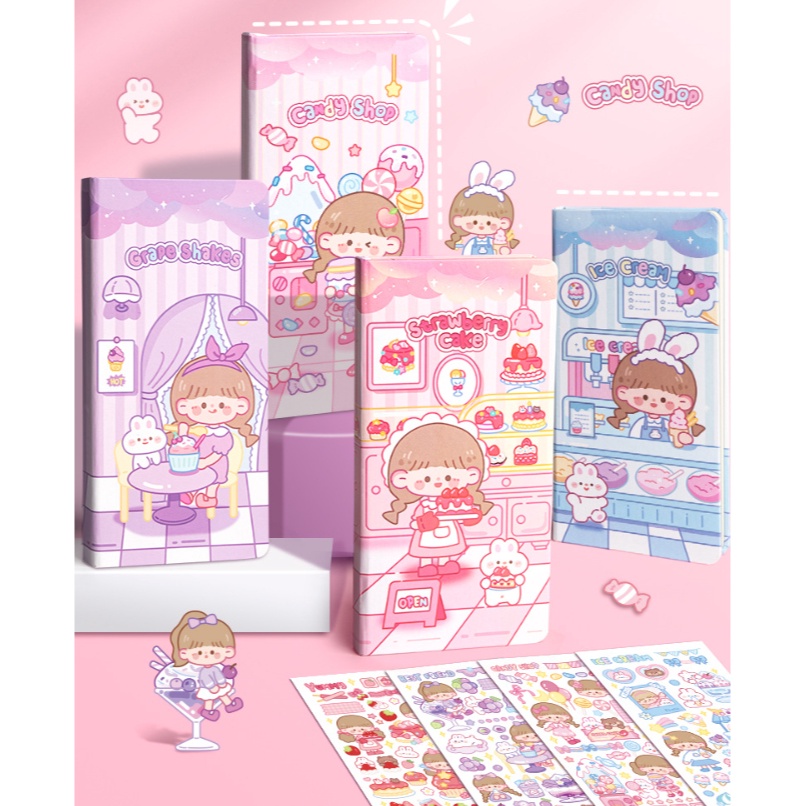 

BURUAN SERBU Hobby GIRL Notebook Handbook A6 GRID Hardcover Notebook A6 Panjang GRID 1 GSM