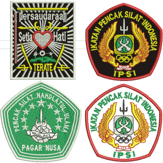 Bet Logo Bordir Beladiri - Indonesia - IPSI Hitam Putih - NU - Nahdlatul Ulama - Stip Palet Sabuk - 
