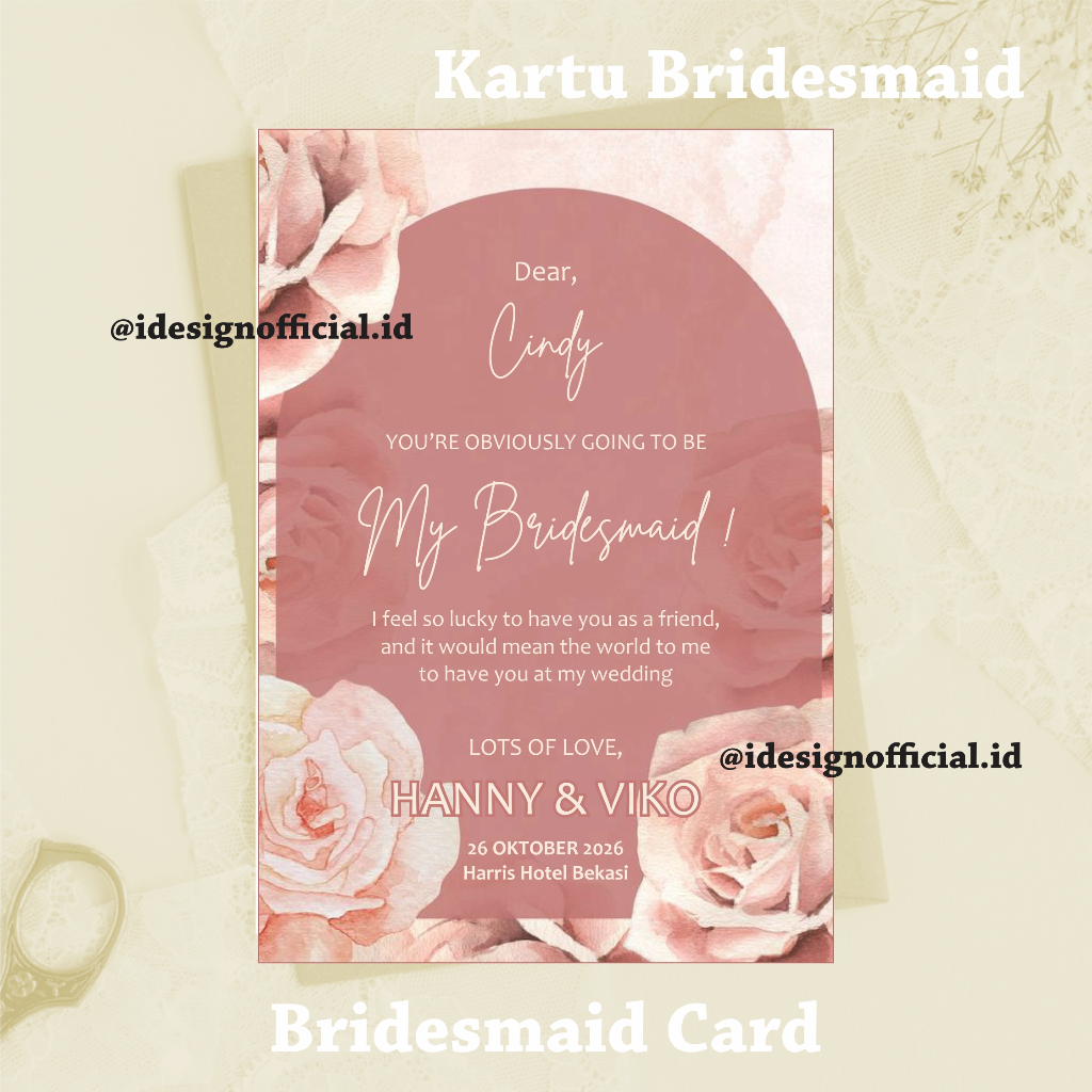 Bridesmaid Card / Kartu Bridesmaid