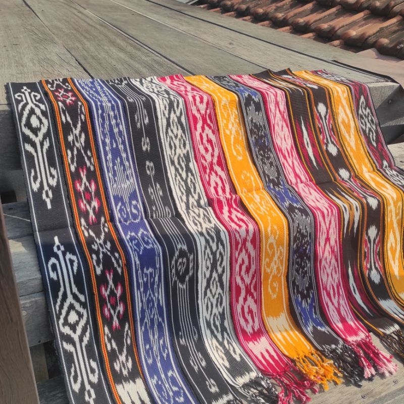 Ikat Kepala Tenun Etnik ATBM Original 100% Motif Dayak Nusantara Kalimantan Iket Kepala Ethnic
