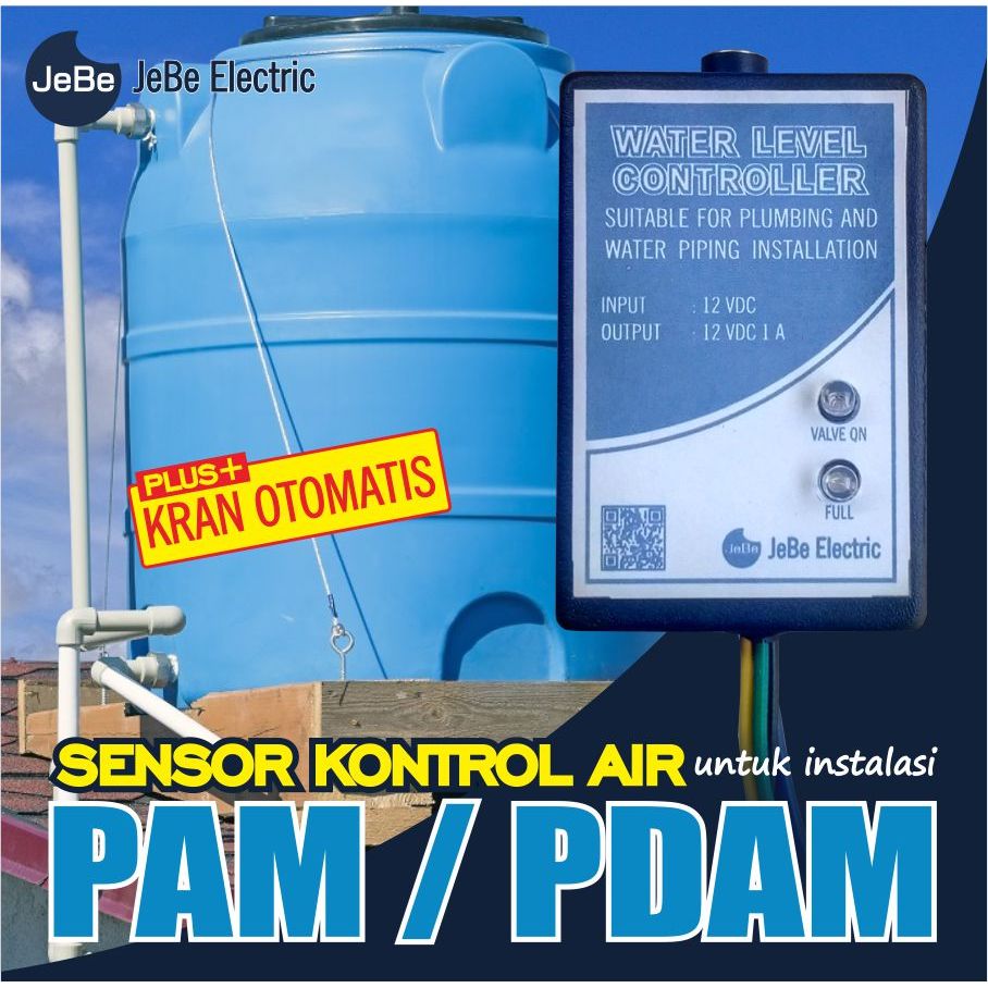 Kontrol sensor air toren/tandon otomatis untuk PDAM_PAM_kolam_level bak mandi otomatis.