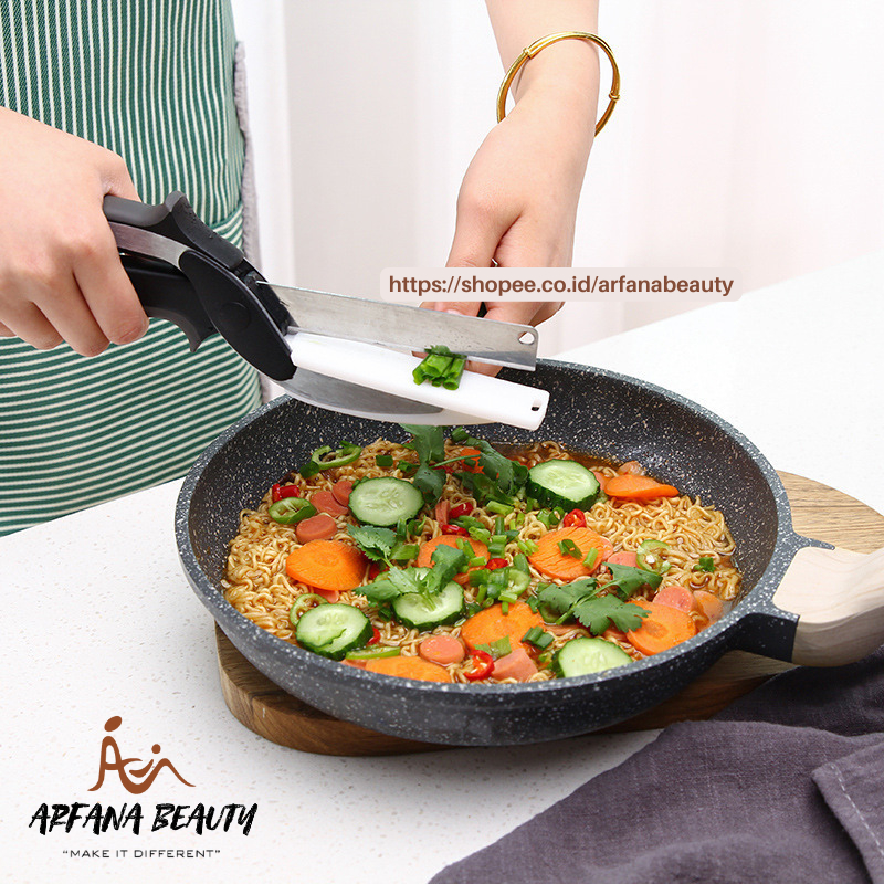 Pisau Gunting CLEVER CUTTER Dapur Super Tajam Set Talenan Cuter Pemotong Pengiris Irisan Buah Dan Sa