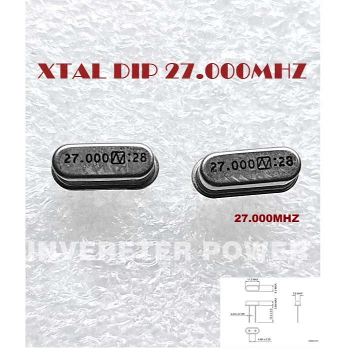 Crystal 27MHz LowProfile kristal 27.000 mhz xtal 49S DIP