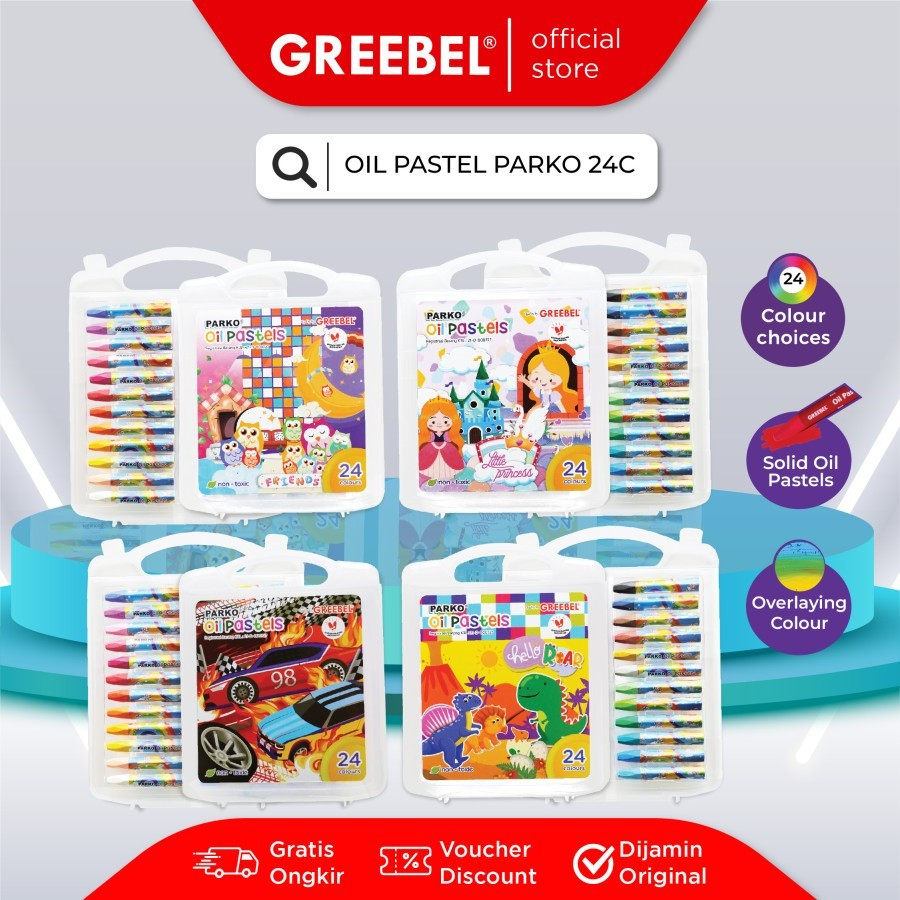 

Crayon 24 Warna Parko / Oil Pastel set 24 Parko Non Toxic