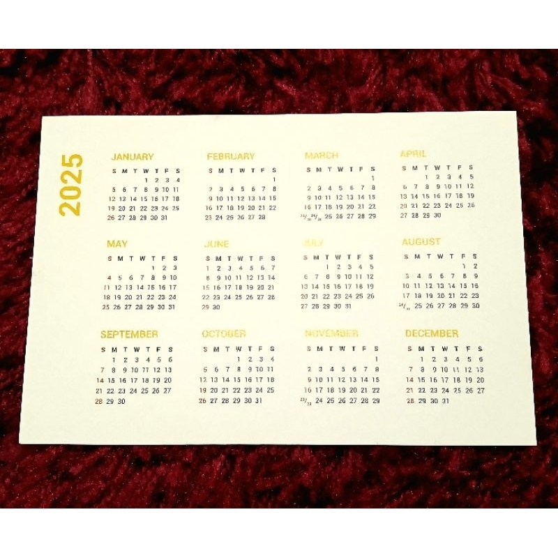 

KARTU KALENDER TAHUN BARU 2025 / NEW YEAR CALENDAR POSTCARD 2025