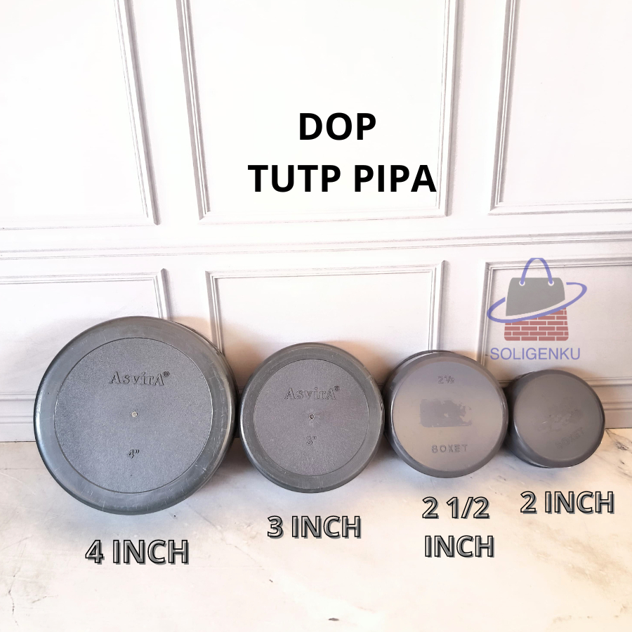 Dop Polos RUCIKA / Cap PVC 2" inch Tutup Pipa Dop Polos RUCIKA 2 Inch PVC Tutup Pipa Paralon PVC