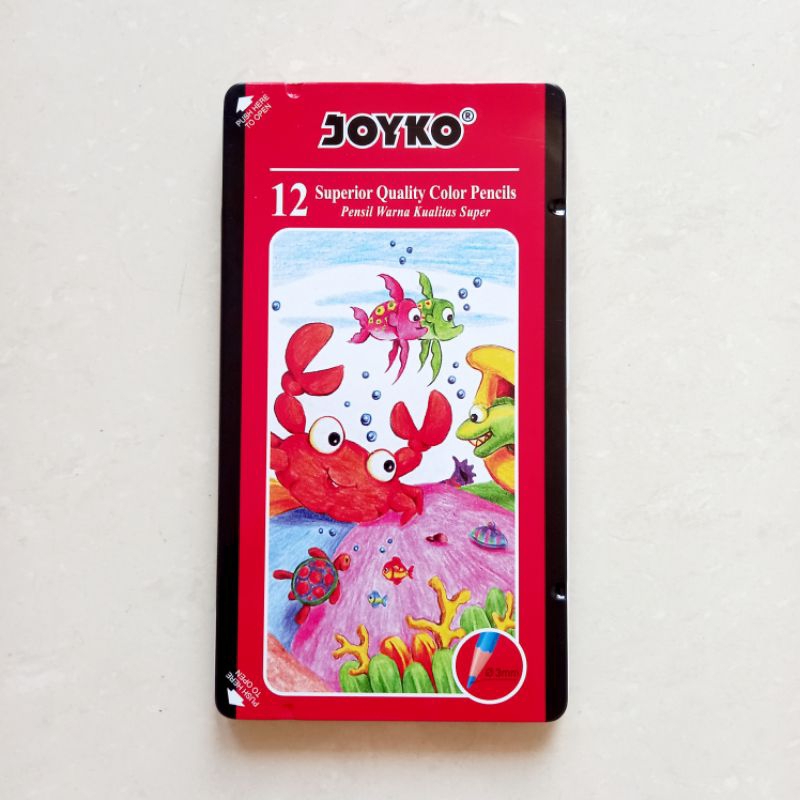 

[ MURAH ] Pensil Warna Color Pencil 12 Warna ( Kemasan Kaleng ) Joyko CP-12TC Panjang