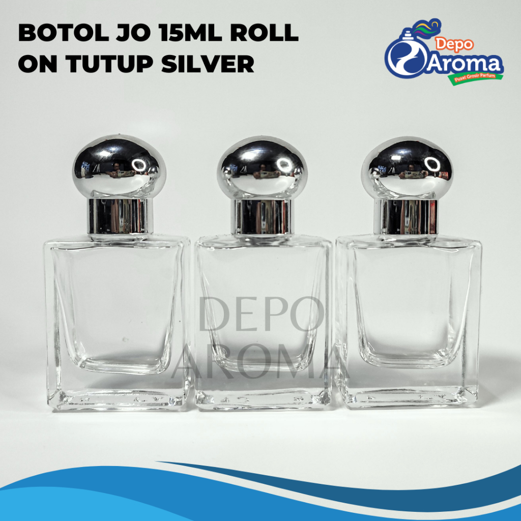 Botol Parfum Kotak Jo Roll On Tutup Silver 15ml