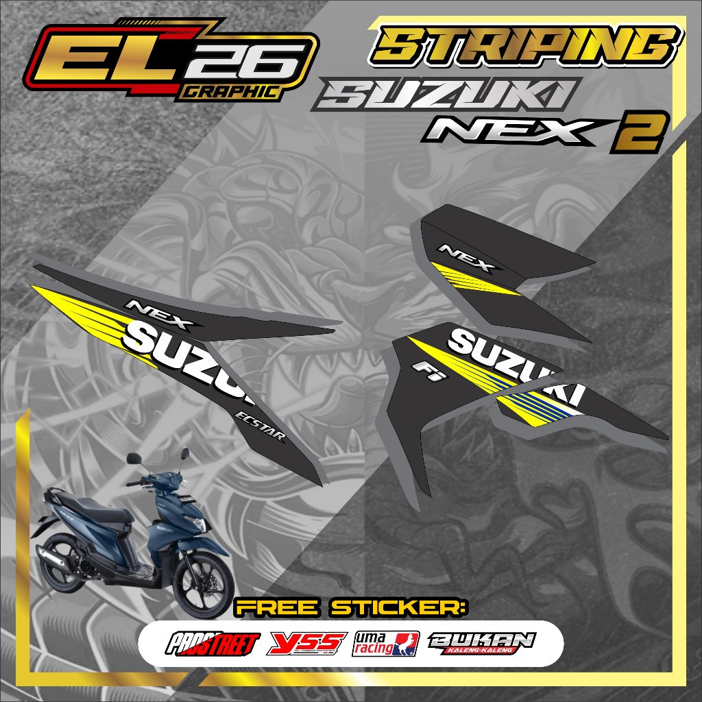 322 STRIPING STICKER SUZUKI NEX 2 - STICKER SUZUKI NEX 2 MOTIF SIMPLE GRAPIC