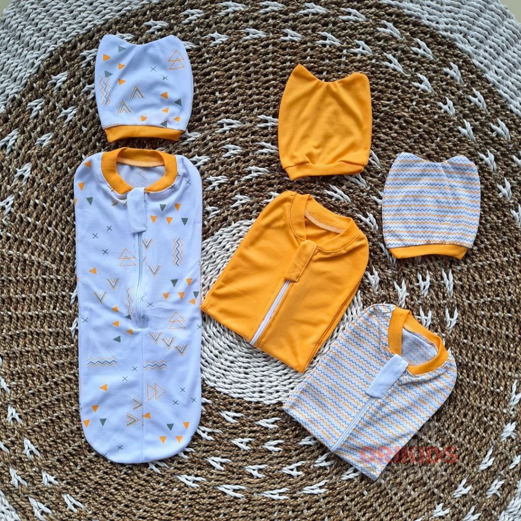 DGT 3 Bedong Bayi Instan Resleting Hoodie + Topi Cewek Cowok Baru lahir