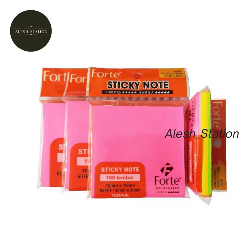 

Sticky Note Forte 654 WARNA 75*75mm (1pad) 20*5 warna -