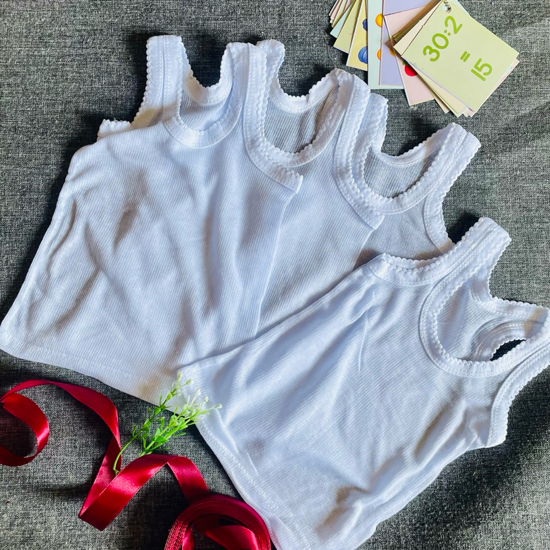 1 lusin kaos dalam tipis/ kaos kutang/ singlet anak size s m l xl