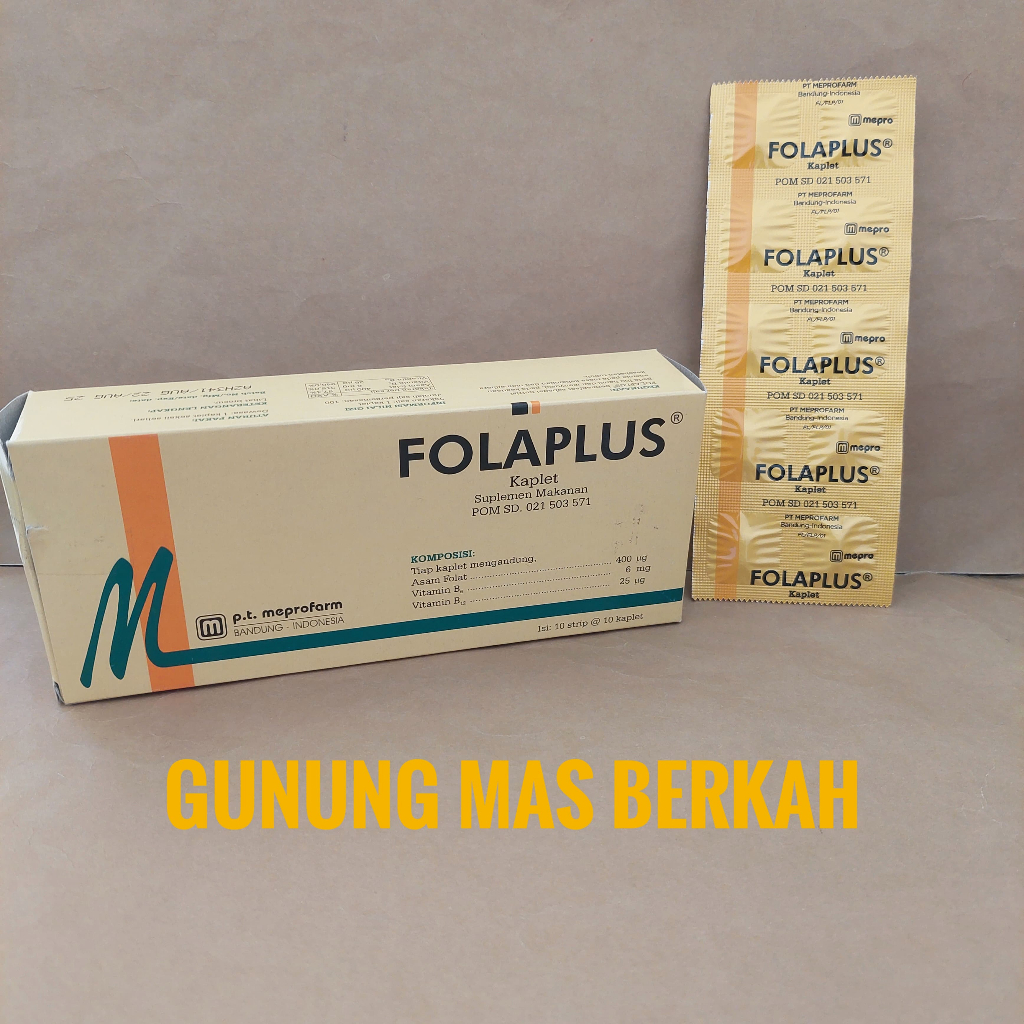 FOLAPLUS folaplus Folaplus 100 kaplet (PER BOX)  - nutrisi mencegah anemia untuk Ibu Hamil dan Menyu