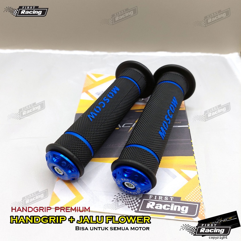 hand grip jalu/handgrip motor premium bisa untuk semua motor biru