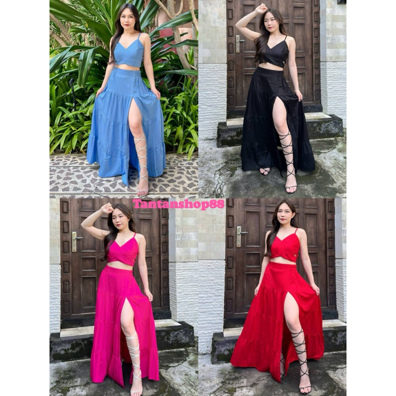 TantanShop88-Jessie Set/Setelan Pantai Premium/SETDINNER/SETWANITA/Setelanrok/KoreanStyle