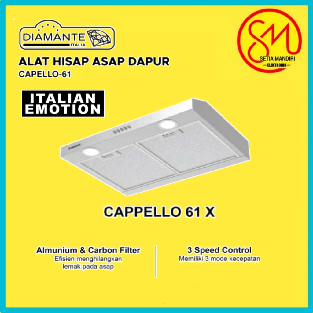 diamante CAPELLO-61 X Kompor Hood Tipis