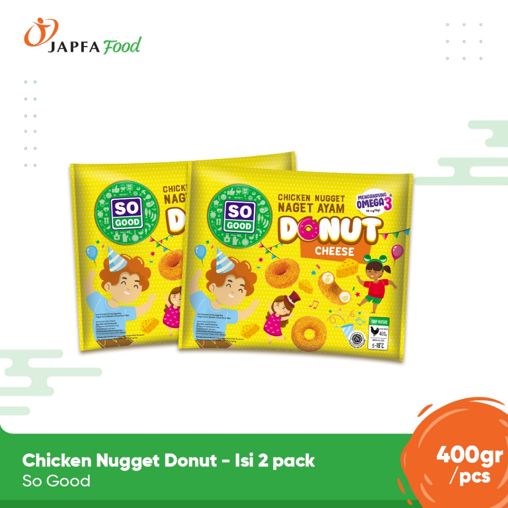 

So Good Chicken Nugget Donut Cheese / Naget Ayam Keju 400gr - Isi 2 pack