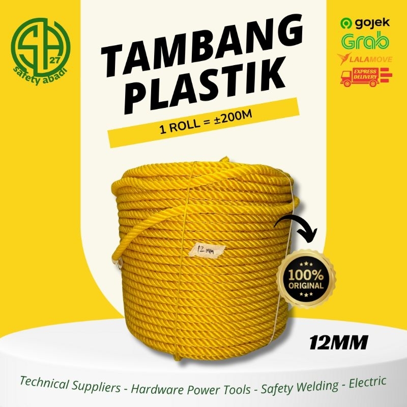 

12 mm Tambang Plastik Kuning 1 Roll (±200mtr)