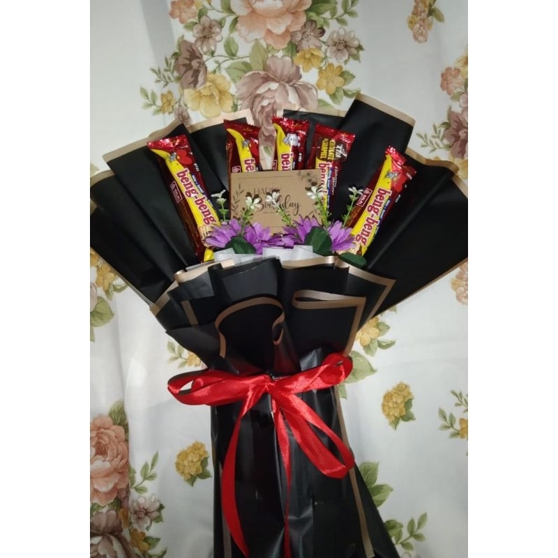 

bouquet Snack | kado ulang tahun | bouquet beng beng