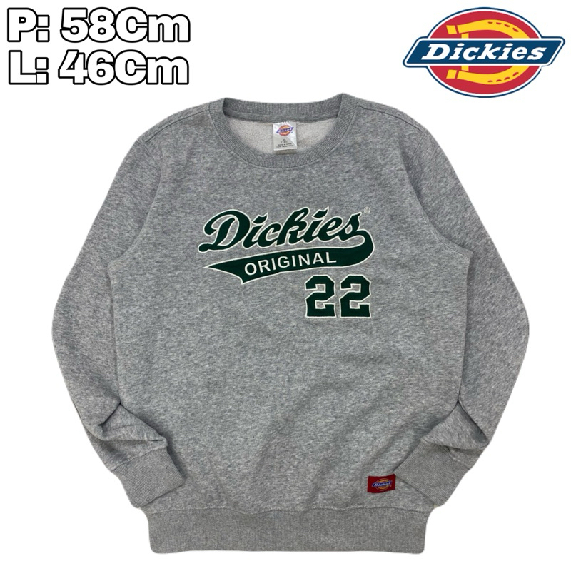B202 Crewneck Dickies Velvet Abu Abu Authentic 22  Baju Sweeter Lengan Panjang Original