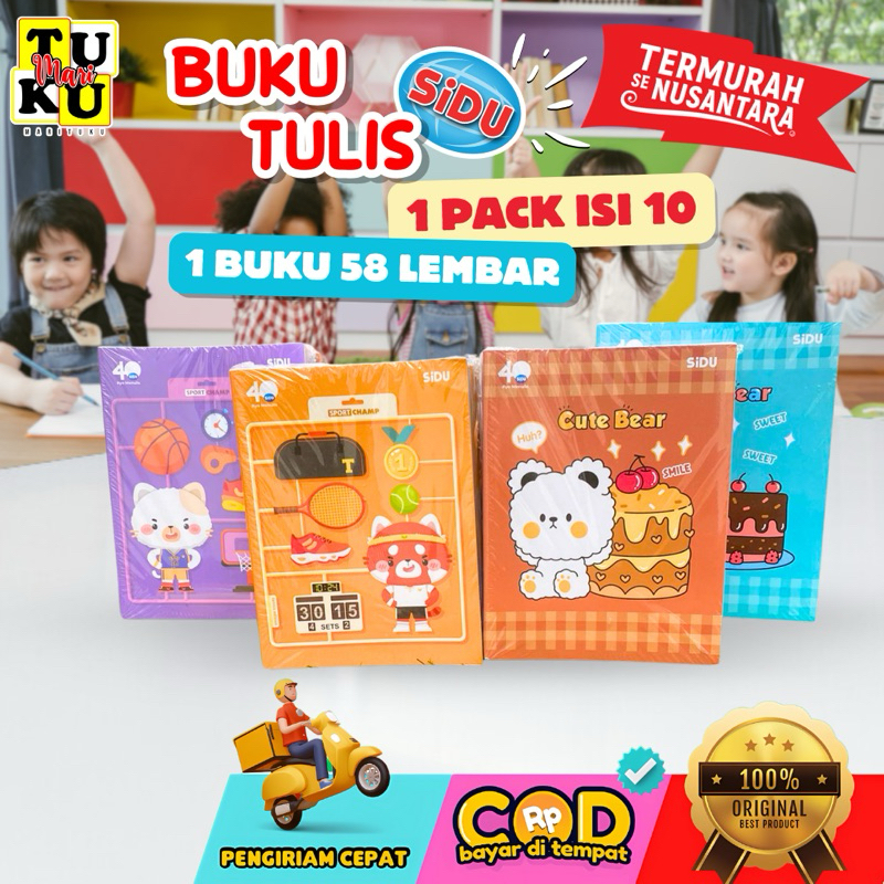 

buku tulis sidu 58 lembar 1pack isi 10pcs buku