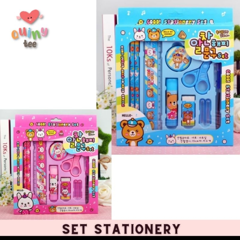 

Quinytee Paket set 8 in 1 stationery set untuk anak SD TK motif karakter