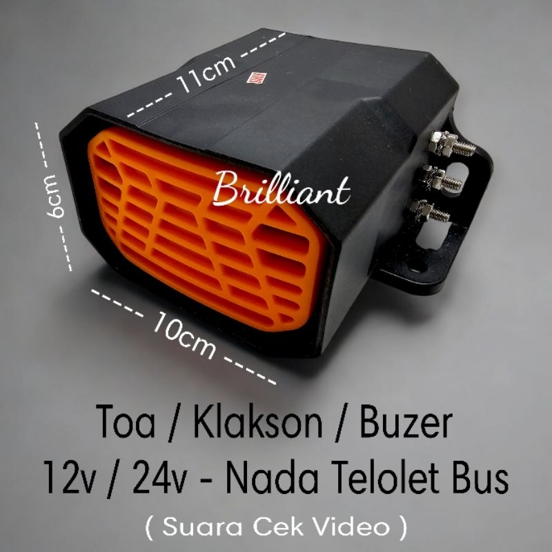 Buzer Klakson Atret / Mundur - Bisa 12v dan 24v - 2 Mode Suara Telolet Bus