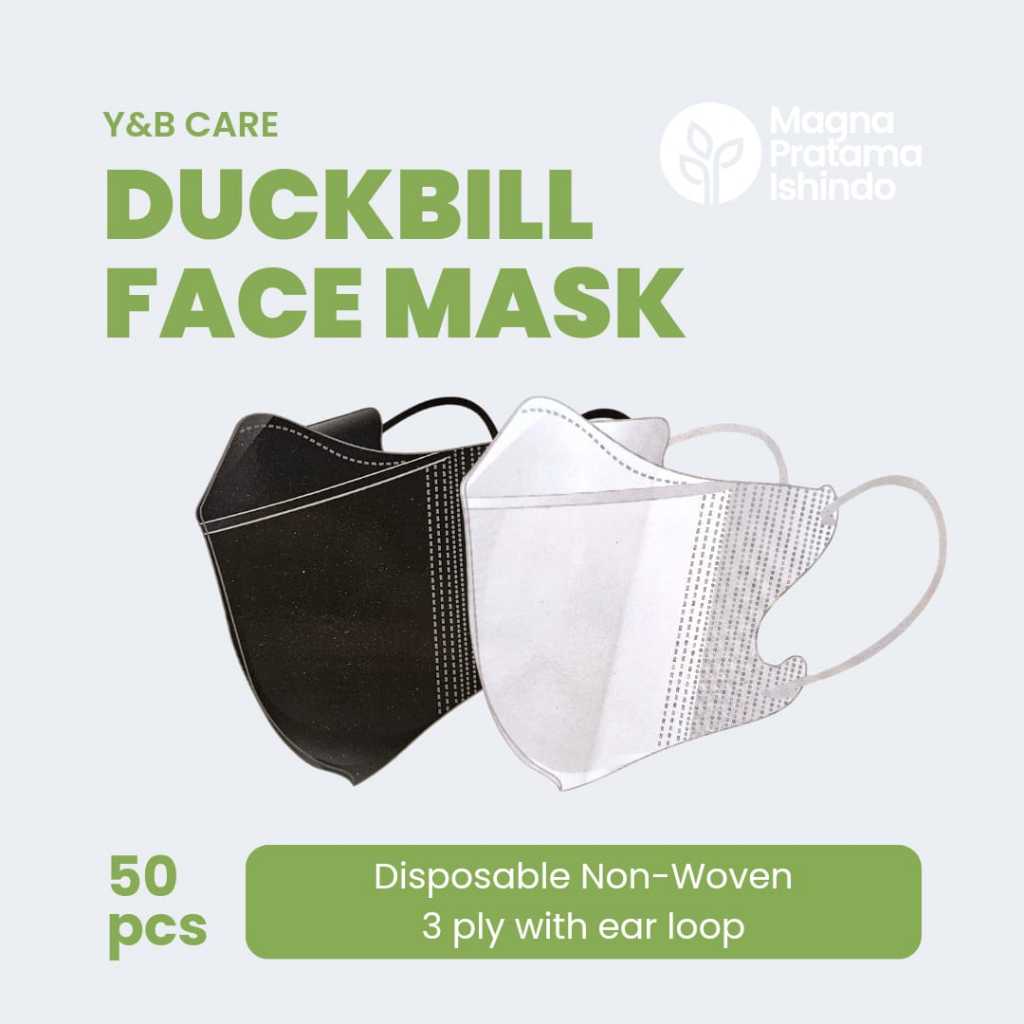 Y&B Care - Duckbill Face Mask - Putih/Hitam