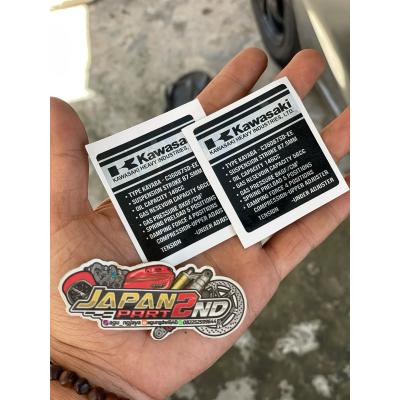 STIKER SHOCK KYB ZEPHYR 400cc, KYB ZEPHYR 550cc.